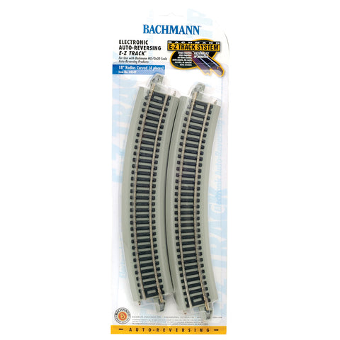 BACHMANN HO E-Z Track Auto-Reversing System R18" Curve (Gray Roadbed) (4/pk)