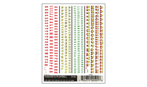 WOODLAND SCENICS Dry Transfer: Tuscan & Playbill