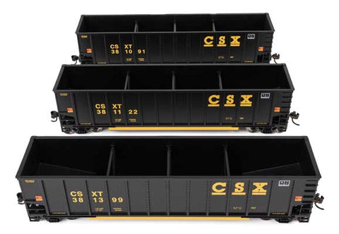 WALTHERS HO 50' Bethgon Coalporter Gondola 3-Pack - Ready to Run -- CSX #381091, #381122, #381399