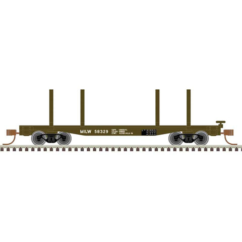 ATLAS N Flat Car, 45' Logging, MILW #59908