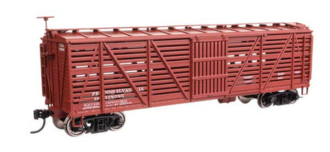 WALTHERS HO 40' Wood Stock Car - Ready to Run -- Pennsylvania Railroad #128085