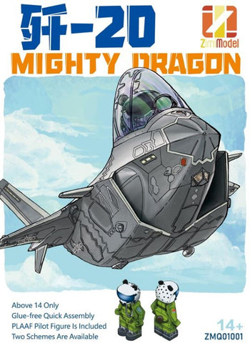 ZIMI MODEL  J20 Mighty Dragon Bubbletop Fighter w/PLAAF Pilot Figure (SNAP)