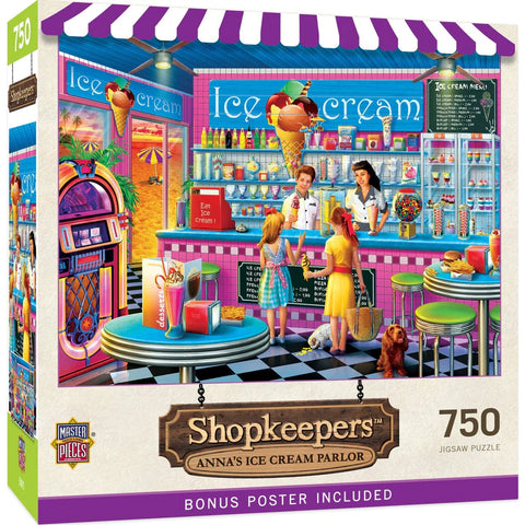MASTER PIECES 750-PIECE PUZZLE Shopkeepers - Anna's Ice Cream Parlor