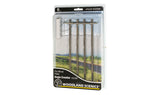 WOODLAND SCENICS O Utility: Pre-Wired Poles, Single Crossbar
