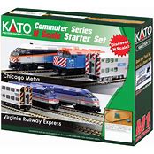 KATO N CHICAGO F40PH Chicago Metra “City of Chicago”, Gallery BiLevel Commuter Train Starter Set