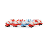 ATHEARN HO Tank Car, 42' Chemical, ACFX #73868/73869/73871/73872 (4/pk)