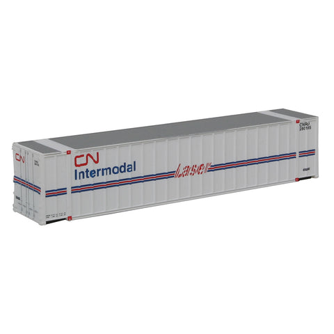 WALTHERS HO 48' Ribbed Side Container - Assembled -- Canadian National (Laser Scheme; white, blue, red)