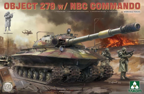 TAKOM 1/35 Soviet Object 279 Heavy Tank w/NBC Commando Figure