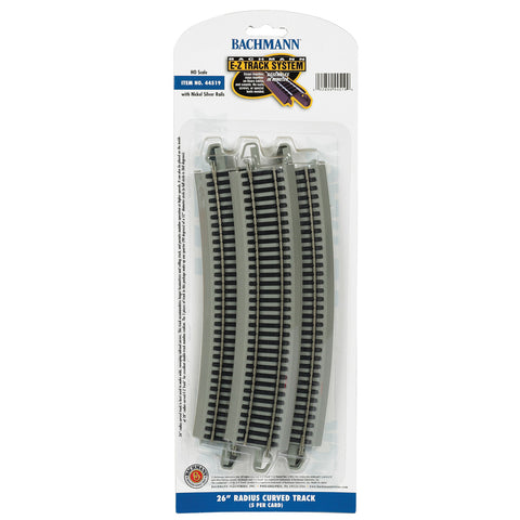 BACHMANN HO E-Z Track Curve R26"-18 Degree (Gray Roadbed) (4/pk)