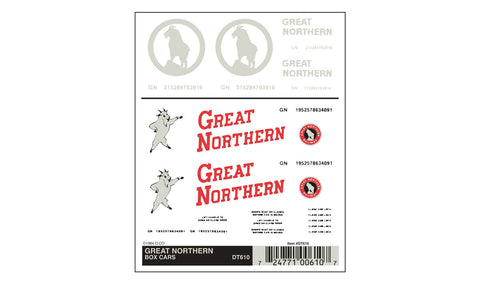 WOODLAND SCENICS Dry Transfer: Great Northern Box Cars