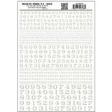 WOODLAND SCENICS Dry Transfer: Numbers, Roman, Silver