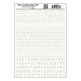 WOODLAND SCENICS Dry Transfer: Numbers 45° USA Gothic, White
