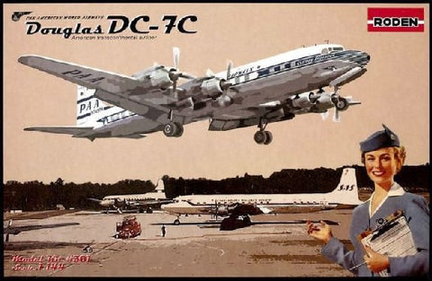 RODEN 1/144 DC7C Pan American Airliner