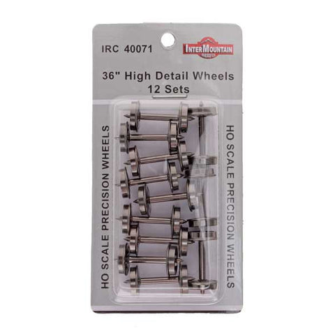 INTERMOUNTAIN HO Wheelsets: 36" high detail brass insulated (12 sets)
