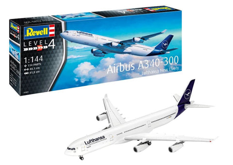 REVELL 1/144 Airbus A340-300 Lufthansa Airliner (New Livery)