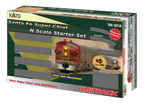 KATO N Santa Fe Super Chief Starter Set -- Santa Fe (silver)