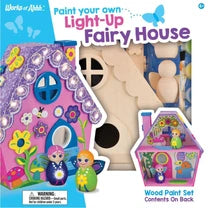 MASTER PIECES Light-Up Fairy House Wood Craft & Paint Kit