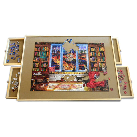 MASTER PIECES Wood Jigsaw Puzzle Table - 27"x35"