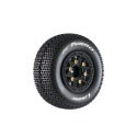Louise R/C SC-Turbo 1/10 Short Course Tires, Soft, 12, 14 & 17mm Removable Hex on Black Rim (2)