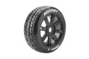 Louise R/C B-Rocket 1/8 Off-Road Buggy Tires, 17mm Hex, Mounted on Black Spoke Rim, Soft, Front/Rear (2)