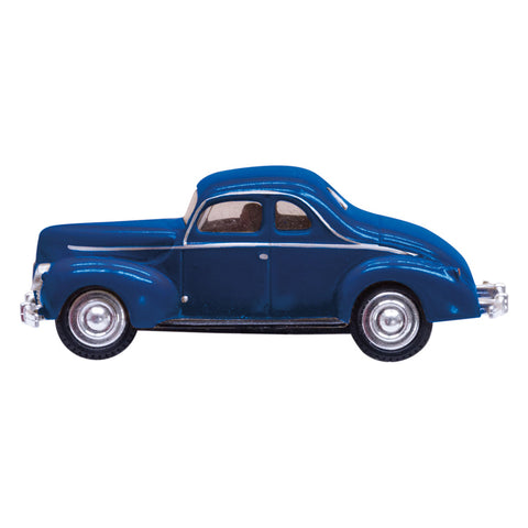 WOODLAND SCENICS HO Blue Coupe - Just Plug(R) Lighted Vehicle