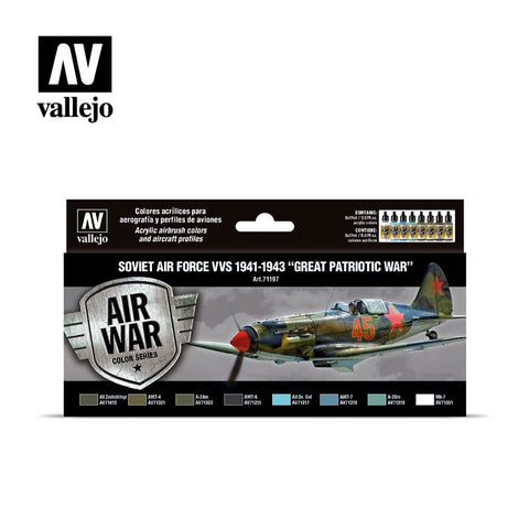 VALLEJO 17ml Bottle Soviet Air Force VVS 1941 to 1943 Great Patriotic War Model Air War Paint Set (8 Colors)