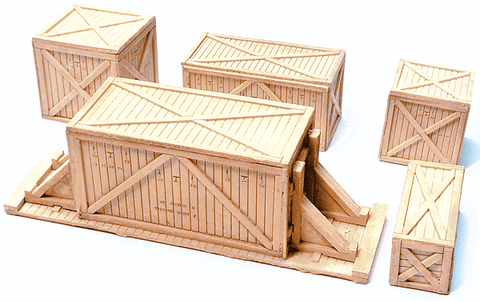 CHOOCH HO Cast Resin Freight Car Load -- Heavy Crates - Various Pieces pkg(5)