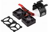POWER HOBBY Aluminum Motor Heatsink Cooling Fan for 1/10 540 and 550 Size Motors, Black