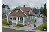 WALTHERS HO Bungalow w/Garage Kit
