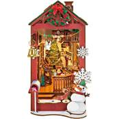 ROBOTIME Christmas Indoor Scene Book Nook Miniature 3D Wooden