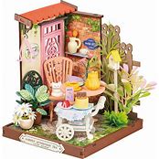 ROBOTIME  Rolife Fancy Tea Yard DIY Miniature 3D Wooden Model Kit (Little & Warm Space Series)