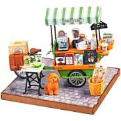 ROBOTIME Rolife Aromatic Coffee Cart DIY Miniature 3D Wooden Model Kit