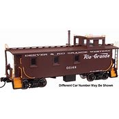 WALTHERS HO 30' GTW Style Wood Caboose with Offset Coupola - Ready To Run -- Denver & Rio Grande Western(TM) #01148