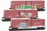 MICRO TRAINS N BNSF Christmas Graffiti 3-Pack