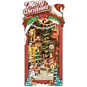 ROBOTIME  Christmas Street Book Nook Shelf Insert Miniature 3D Wooden