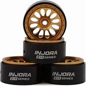 Injora 0.7" D19 Ripple Aluminum Micro Crawler Beadlock Wheels (Gold) (4) (4.2g ea) (0.5mm Offset)