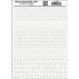 WOODLAND SCENICS Dry Transfer: Numbers 45° USA Gothic, White