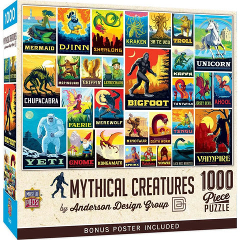 MASTER PIECES 1000-PIECE PUZZLE Vintage Posters - Mythical Creatures