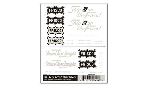 WOODLAND SCENICS Dry Transfer: Frisco Box Cars