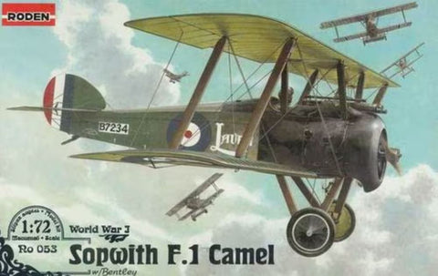 RODEN 1/72 Sopwith F1 Camel WWI British BiPlane Fighter w/Bentley Engine