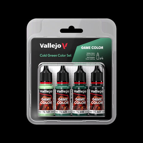 VALLEJO 18ml Bottle Cold Green (Base, Shadow, Light) Game Color Paint Set (4 Colors)