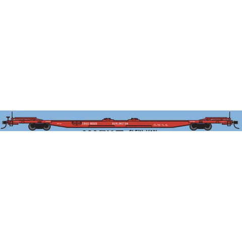 TRAINWORX N Flat Car, Flexi-Van, Burlington #96005
