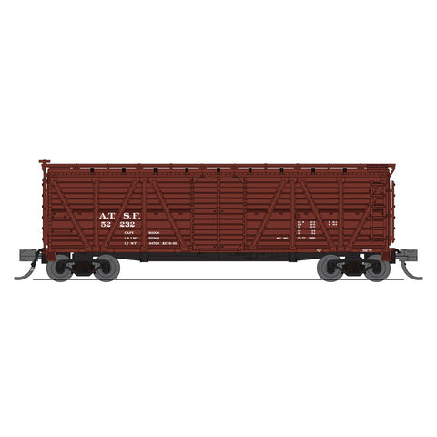 BROADWAY LTD N Stock Car, 40' Wood, AT&SF (2 Pack)