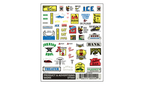 WOODLAND SCENICS Dry Transfer: Product & Advertising Signs