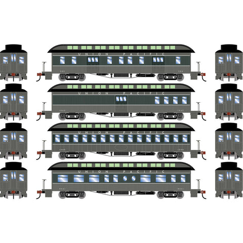 HO OVERLAND OLD TIME PASSENGER SET (4) UP