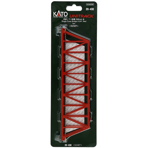 KATO N Unitrack Bridge, Single Truss 9-3/4" - Red