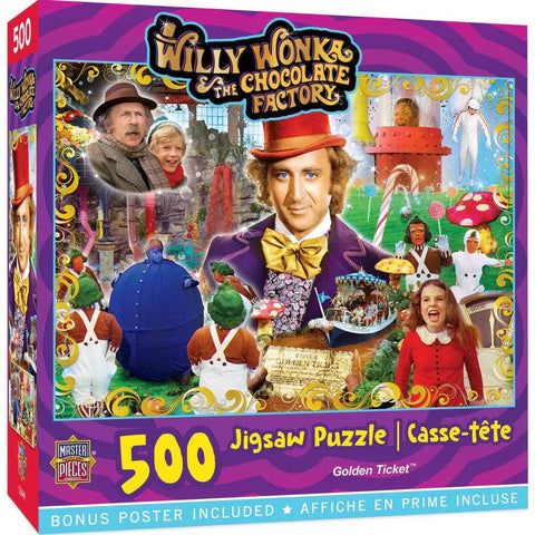 MASTER PIECES 500-PIECE PUZZLE Willy Wonka & The Chocolate Factory - Golden Ticket