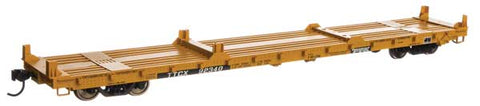 WALTHERS 60' Pullman-Standard Flatcar - Ready to Run -- TTX TTCX #92340 (Container pedestals; yellow, black, white)