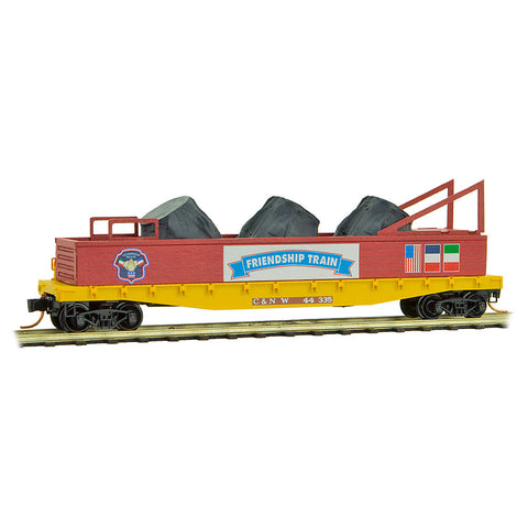 MICRO-TRAINS N Flatcar, 50' Fishbelly Side, C&NW #44335 (Friendship Train w/ Load)