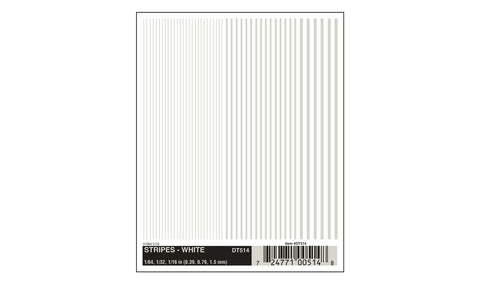 WOODLAND SCENICS Dry Transfer: Stripes White